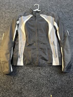 BILT Women's Motorcycle Jacket Black Gray Mesh Armored Riding Coat